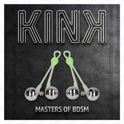 KINK - PINÇAS DE CRÃNIO LUMINOSAS COM ANEL SINOS AJUSTÁVEIS VERDE / PRATA - D-240983 - Dona Pimenta
