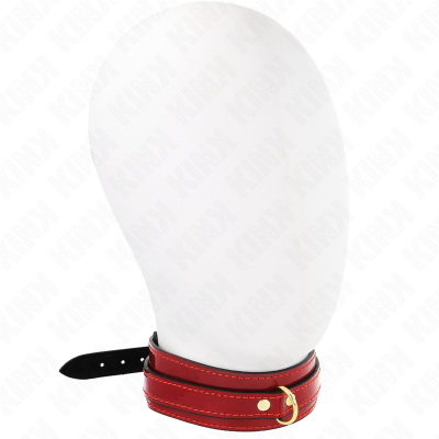 KINK - COLAR AJUSTÁVEL VINHO TINTO COM DETALHES DOURADOS 29-42,5 CM X 4 CM - D-240755 - Dona Pimenta