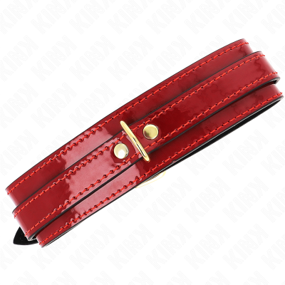 KINK - COLAR AJUSTÁVEL VINHO TINTO COM DETALHES DOURADOS 29-42,5 CM X 4 CM - D-240755 - Dona Pimenta