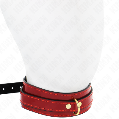KINK - COLAR AJUSTÁVEL VINHO TINTO COM DETALHES DOURADOS 29-42,5 CM X 4 CM - D-240755 - Dona Pimenta