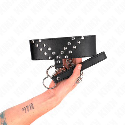 KINK - COLAR COM CINTO 65 CM COM REBITE V AJUSTÁVEL 36-43 CM X 5 CM - D-240771 - Dona Pimenta