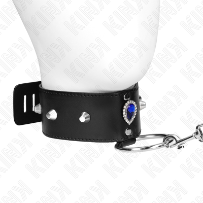 KINK - COLAR 65 CM COM ALÇA COM DIAMANTES AZUIS AJUSTÁVEL 36-43 CM X 5 CM - D-240775 - Dona Pimenta