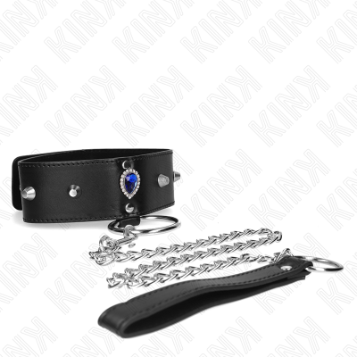 KINK - COLAR 65 CM COM ALÇA COM DIAMANTES AZUIS AJUSTÁVEL 36-43 CM X 5 CM - D-240775 - Dona Pimenta