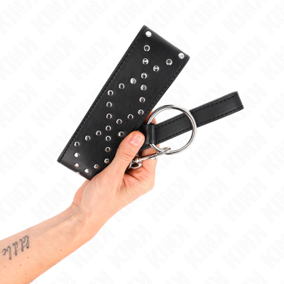 KINK - COLAR 65 CM COM TRELA COM PREGOS PRATA MODELO 3 AJUSTÁVEL 36-43 CM X 5 CM - D-240777 - Dona Pimenta