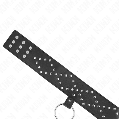 KINK - COLAR 65 CM COM TRELA COM PREGOS PRATA MODELO 3 AJUSTÁVEL 36-43 CM X 5 CM - D-240777 - Dona Pimenta