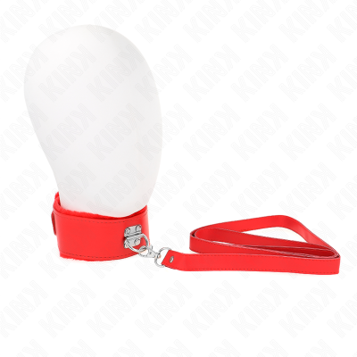 KINK - COLAR COM TRELA 116 CM COM PREGOS PRATA MODELO 4 VERMELHO AJUSTÁVEL 40-48 CM X 6 CM - D-240781 - Dona Pimenta
