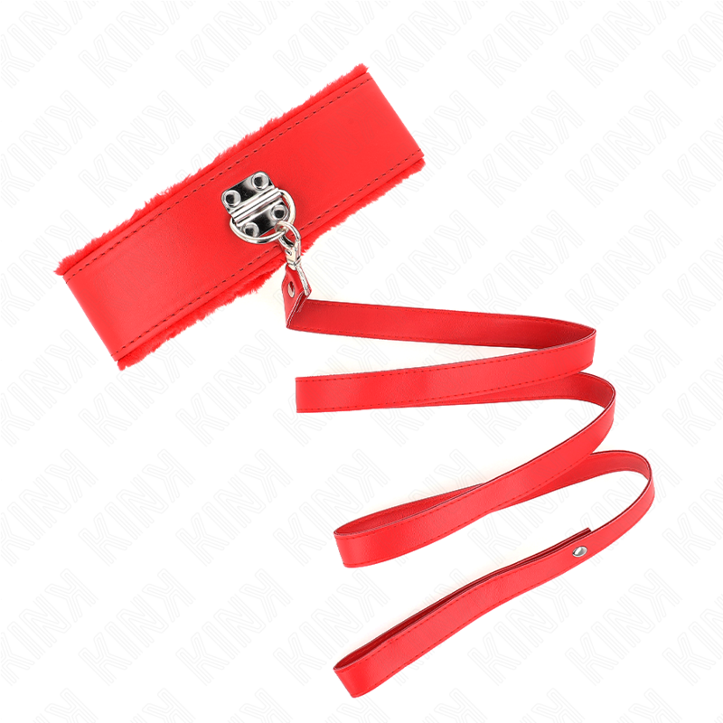 KINK - COLAR COM TRELA 116 CM COM PREGOS PRATA MODELO 4 VERMELHO AJUSTÁVEL 40-48 CM X 6 CM - D-240781 - Dona Pimenta