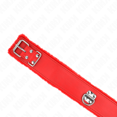 KINK - COLAR COM TRELA 116 CM COM PREGOS PRATA MODELO 4 VERMELHO AJUSTÁVEL 40-48 CM X 6 CM - D-240781 - Dona Pimenta