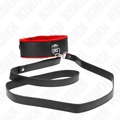 KINK - COLAR COM CINTO 116 CM COM ALÇA DE COURO VERMELHA AJUSTÁVEL 40-48 CM X 6 CM - D-240782 - Dona Pimenta