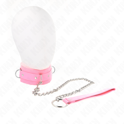 KINK - COLAR COM TRELA 65 CM COM RESTRIÇÕES ROSA 36-42 CM X 5,5 CM - D-240784 - Dona Pimenta