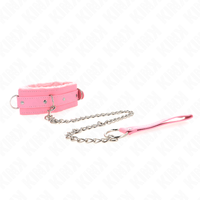 KINK - COLAR COM TRELA 65 CM COM RESTRIÇÕES ROSA 36-42 CM X 5,5 CM - D-240784 - Dona Pimenta