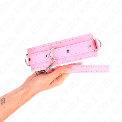 KINK - COLAR COM TRELA 65 CM COM RESTRIÇÕES ROSA 36-42 CM X 5,5 CM - D-240784 - Dona Pimenta