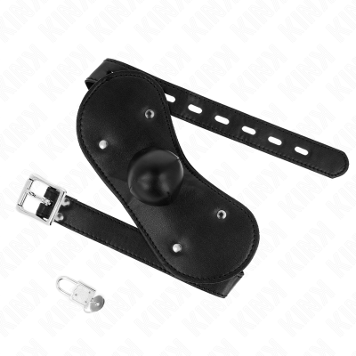 KINK - MÃSCARA BOCA BALL GAG COM FECHADURA AJUSTÁVEL 42-60 CM - D-240826 - Dona Pimenta