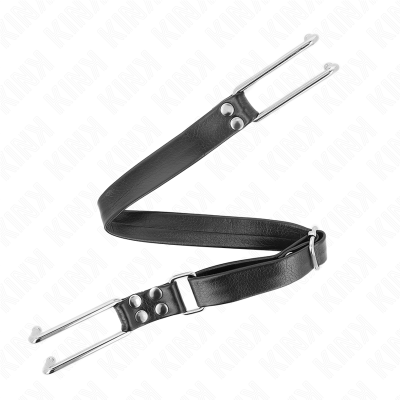 KINK - MORDAÇA DE GANCHO DE METAL AJUSTÁVEL 36-52 CM - D-240827 - Dona Pimenta