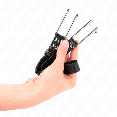 KINK - MORDAÇA DE GANCHO DE METAL AJUSTÁVEL 36-52 CM - D-240827 - Dona Pimenta