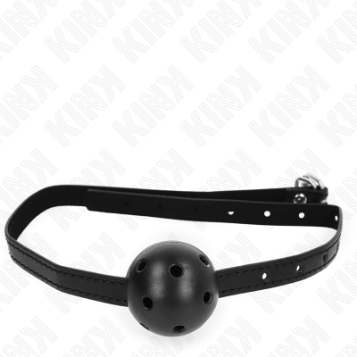 KINK - BOLA RESPIRÃVEL PRETA SIMPLICITY 4,5 CM MORDAÇA 62 x 1,5 CM - D-240847 - Dona Pimenta