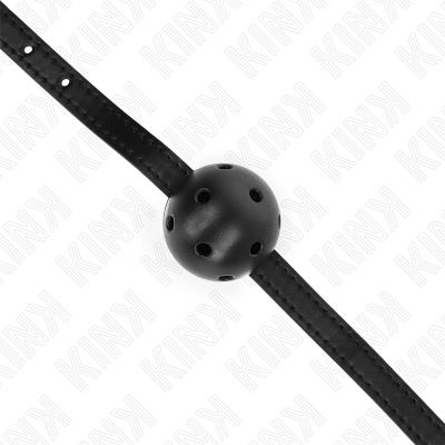 KINK - BOLA RESPIRÃVEL PRETA SIMPLICITY 4,5 CM MORDAÇA 62 x 1,5 CM - D-240847 - Dona Pimenta