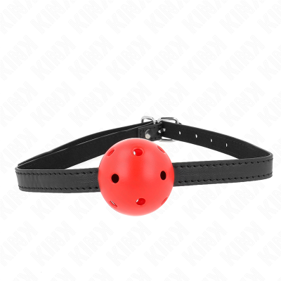 KINK - SIMPLICITY VERMELHO RESPIRÃVEL 4,5 CM BOLA MORDAÇA 62 x 1,5 CM - D-240848 - Dona Pimenta