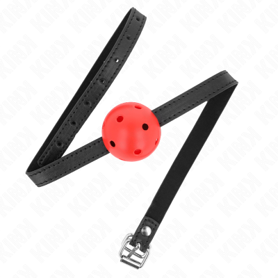 KINK - SIMPLICITY VERMELHO RESPIRÃVEL 4,5 CM BOLA MORDAÇA 62 x 1,5 CM - D-240848 - Dona Pimenta