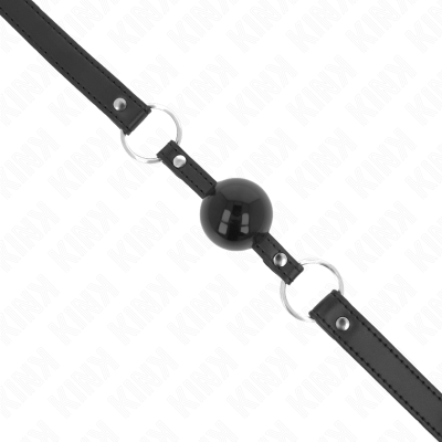 KINK - MORDAÇA BOLA TPE 4 CM COM FECHADURA PRETA 60 x 2 CM - D-240862 - Dona Pimenta