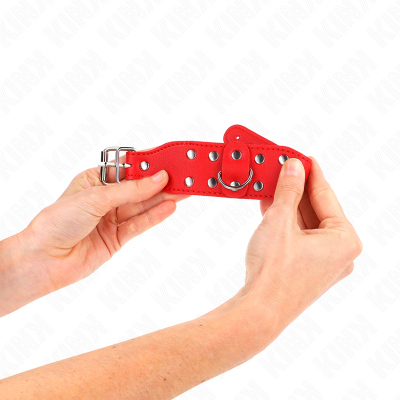 KINK - PULSEIRAS COM LINHA DUPLA DE PREGOS AJUSTÁVEIS VERMELHO - D-241003 - Dona Pimenta