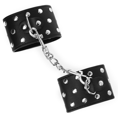 KINK - RETENÇÕES DE PULSO COM SNAP FASTEN COMPLETO DE REBITES PRETOS AJUSTÁVEIS 19-24 CM X 5,5 CM - D-241012 - Dona Pimenta