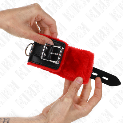 KINK - PULSO FORRO DE PELE COM FUROS QUADRADOS CINTO VERMELHO E PRETO AJUSTÁVEIS 17-29 CM X 6 CM - D-241034 - Dona Pimenta