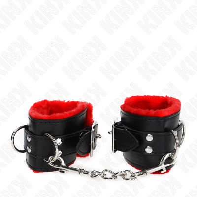 KINK - PULSO FORRO DE PELE COM FUROS QUADRADOS CINTO VERMELHO E PRETO AJUSTÁVEIS 17-29 CM X 6 CM - D-241034 - Dona Pimenta