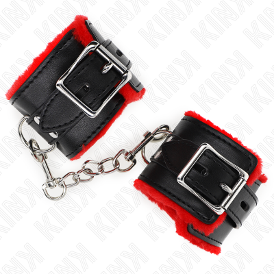 KINK - PULSO FORRO DE PELE COM FUROS QUADRADOS CINTO VERMELHO E PRETO AJUSTÁVEIS 17-29 CM X 6 CM - D-241034 - Dona Pimenta