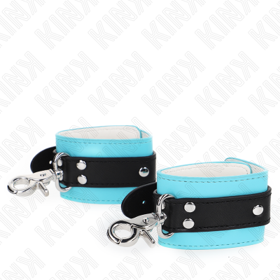 KINK - RETENÇÕES DE PULSO FECHÃVEIS PREMIUM PRETO / AZUL AJUSTÁVEIS 21-28 CM X 5,5 CM - D-241052 - Dona Pimenta