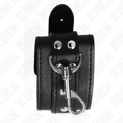KINK - PROTEÃÃES DE PULSO DE MASMORRA COM BLOQUEIO PRETO AJUSTÁVEIS 21-28 CM X 5,5 CM - D-241053 - Dona Pimenta