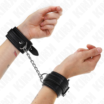 KINK - PULSO PADRÃO COBRA PRETO AJUSTÁVEL 20-28 CM X 5,4 CM - D-241064 - Dona Pimenta