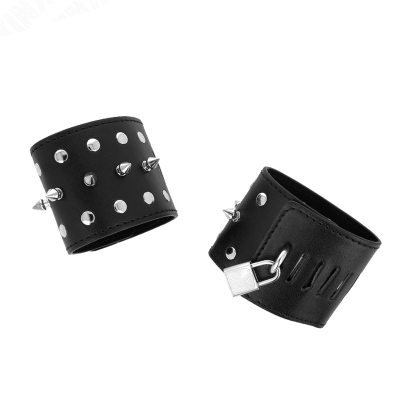 KINK - RETENÇÕES DE PULSO PUNK COM PONTOS 25 X 6 CM - D-241077 - Dona Pimenta