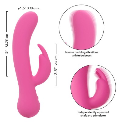 CALEXOTICS - FIRST TIME VIBRADOR COELHO RECARREGÁVEL ROSA - D-241412 - Dona Pimenta