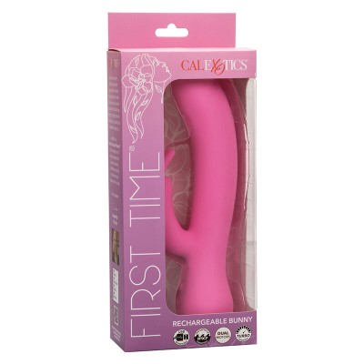 CALEXOTICS - FIRST TIME VIBRADOR COELHO RECARREGÁVEL ROSA - D-241412 - Dona Pimenta