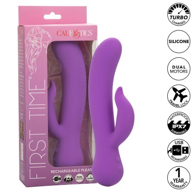 CALEXOTICS - FIRST TIME VIBRADOR PLEASER RECARREGÁVEL ROXO - D-241413 - Dona Pimenta