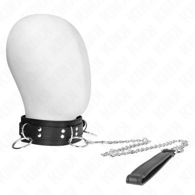 KINK - COLAR DE ESCRAVIDÃO DE 3 ANÉIS COM ALÇA 80 CM 53 X 5 CM - D-240808 - Dona Pimenta