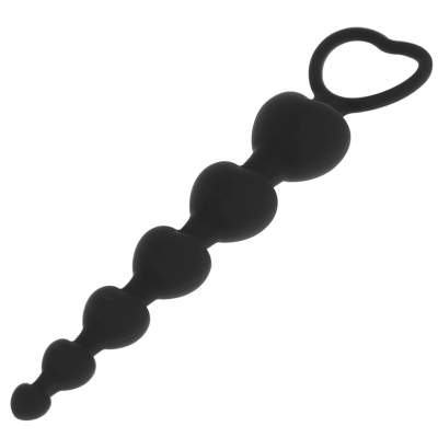 BLACK&SILVER&trade; - CADEIA DE CORAÇÕES ANAL MILA 18 CM - D-234778 - Dona Pimenta