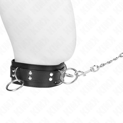 KINK - COLAR DE ESCRAVIDÃO DE 3 ANÉIS COM ALÇA 80 CM 53 X 5 CM - D-240808 - Dona Pimenta