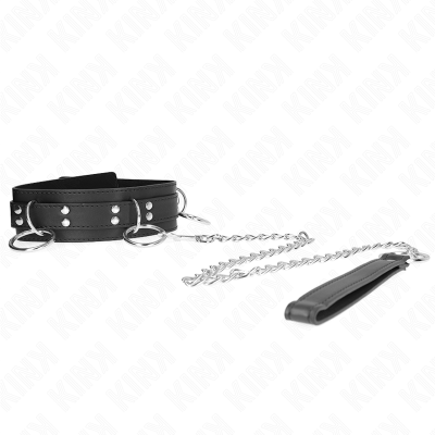 KINK - COLAR DE ESCRAVIDÃO DE 3 ANÉIS COM ALÇA 80 CM 53 X 5 CM - D-240808 - Dona Pimenta