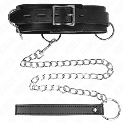 KINK - COLAR DE ESCRAVIDÃO DE 3 ANÉIS COM ALÇA 80 CM 53 X 5 CM - D-240808 - Dona Pimenta