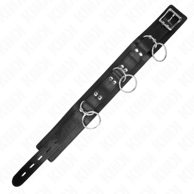 KINK - COLAR DE ESCRAVIDÃO DE 3 ANÉIS COM ALÇA 80 CM 53 X 5 CM - D-240808 - Dona Pimenta