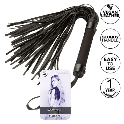 CALEXÓTICOS - NOCTURNAL FLOGGER COURO PRETO - D-241428 - Dona Pimenta