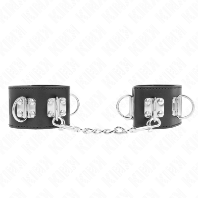 KINK - PUNHOS MULTIPOSIÇÕES COM FECHO DE CADEADO PRETO AJUSTÁVEIS 16-23 CM X 5,5 CM - D-241046 - Dona Pimenta