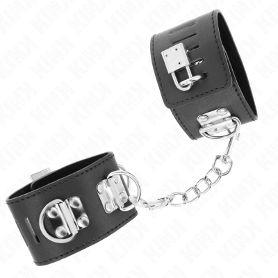 KINK - PUNHOS MULTIPOSIÇÕES COM FECHO DE CADEADO PRETO AJUSTÁVEIS 16-23 CM X 5,5 CM - D-241046 - Dona Pimenta