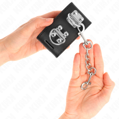 KINK - PUNHOS MULTIPOSIÇÕES COM FECHO DE CADEADO PRETO AJUSTÁVEIS 16-23 CM X 5,5 CM - D-241046 - Dona Pimenta