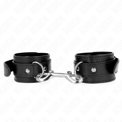 KINK - RETENÇÕES DE PULSO - LINHA DE REBITES ÚNICOS PRETO AJUSTÁVEL 17-28 CM X 5 CM - D-241050 - Dona Pimenta