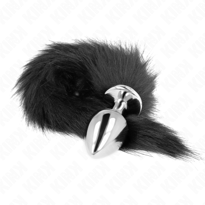 KINK - PLUG ANAL TAMANHO L 10 X 4 CM COM CAUDA SINTÃTICA 40 CM PRETO - D-240663 - Dona Pimenta