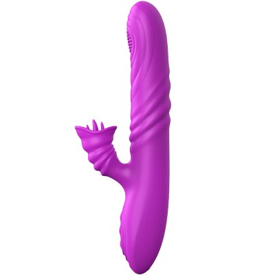 ARMONY - VIBRADOR MULTIFUNO ANGELIA COM LÍNGUA ESTIMULANTE EFEITO CALOR VIOLETA - D-238182 - Dona Pimenta