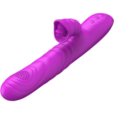 ARMONY - VIBRADOR MULTIFUNO ANGELIA COM LÍNGUA ESTIMULANTE EFEITO CALOR VIOLETA - D-238182 - Dona Pimenta